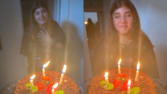 Com um bolinho, Cauã Raymond celebra 12 anos da filha