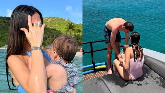 Kelly Piquet registra momento em família com Verstappen e a filha Lily em Saint Barthélemy