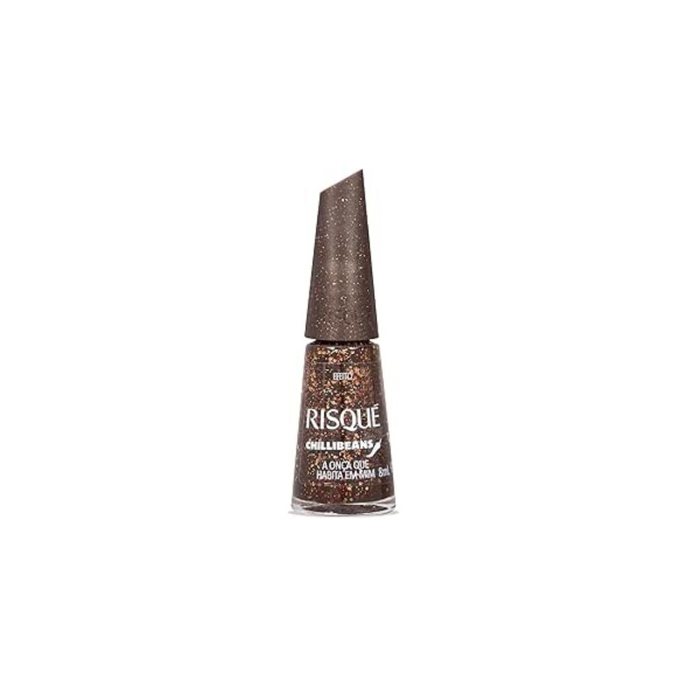 Esmalte Marrom, Efeito A Onça que Habita em Mim, Risqué & Chilli Beans — Foto: Reprodução