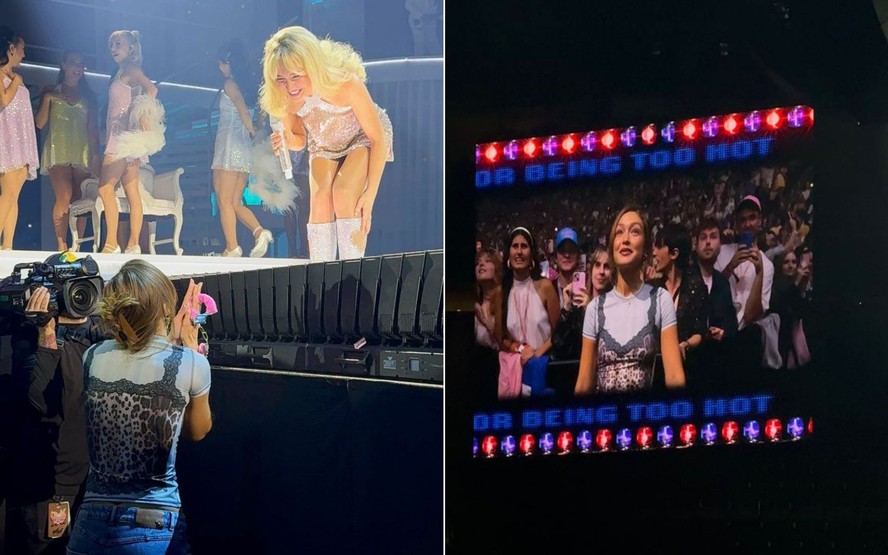 Sabrina Carpenter 'prende' modelo Gigi Hadid em show nos EUA