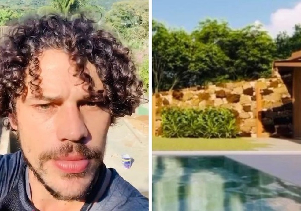 José Loreto está fazendo obra na parte externa de sua casa (Foto: Reprodução/Instagram) — Foto: Glamour