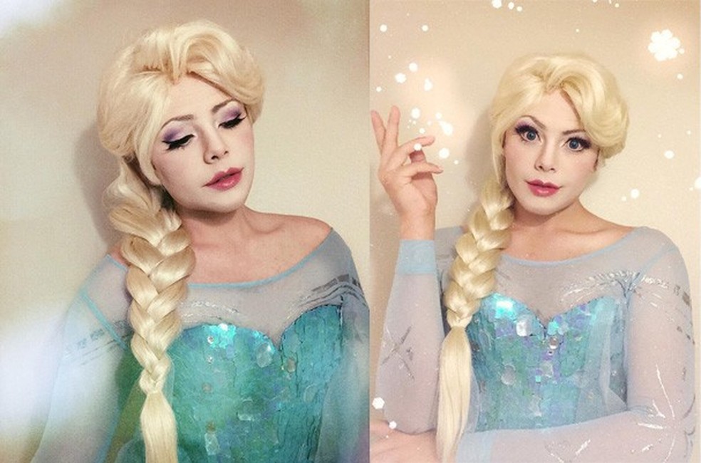 Richard Schaefer como Elsa, de "Frozen" (Foto: Reprodução/Instagram) — Foto: Glamour