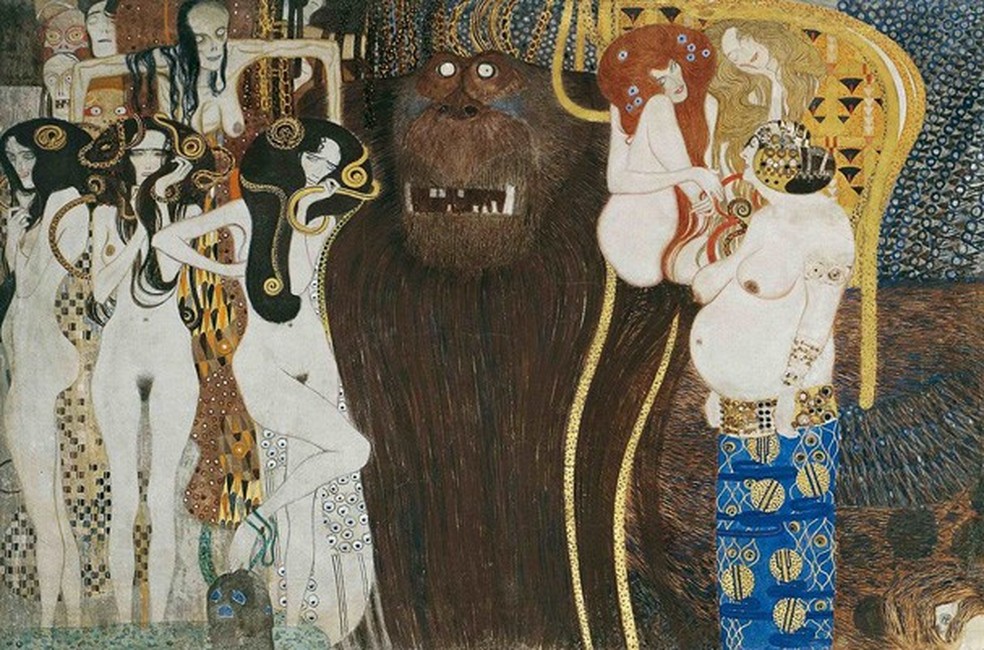 Bethoven Frieze, obra de Gustav Klimt (Foto: Reprodução) — Foto: Glamour