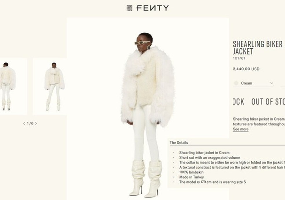 Rihanna é criticada nas redes sociais por vender casaco de pele animal (Foto: Reprodução/Instagram) — Foto: Glamour