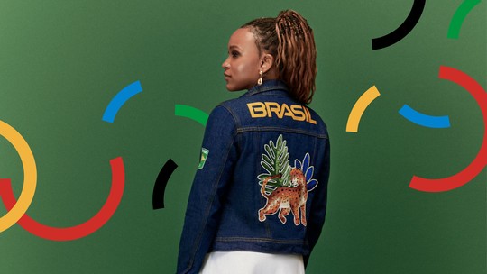 Os detalhes dos bordados do uniforme do Time Brasil 