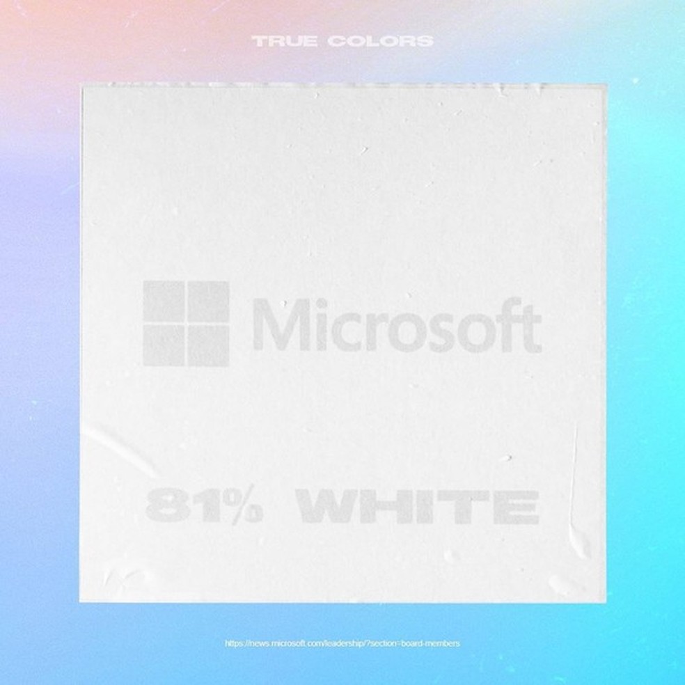 Conta no Instagram soma porcentagem de profissionais brancos na liderança de grandes empresas (Foto: Reprodução Instagram) — Foto: Glamour