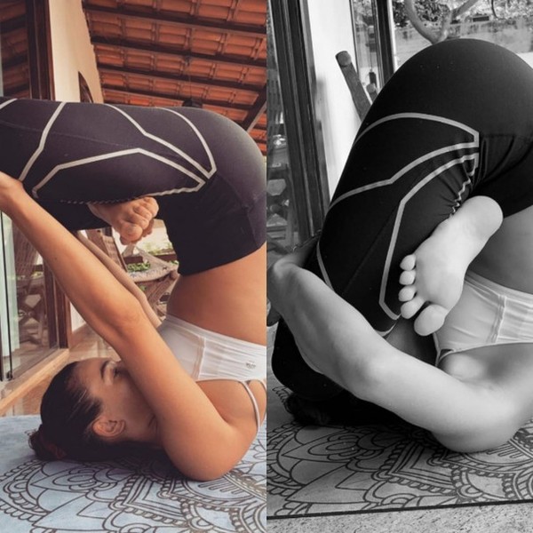Isis Valverde posta foto em posição de yoga e fãs se impressionam