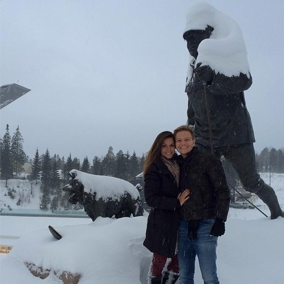 Michel Teló e Thaís Fersoza congelando em Oslo (Foto: Reprodução/Instagram) — Foto: Glamour