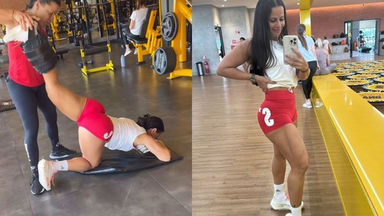 Viviane Araújo treina pesado e exibe pernas torneadas como resultado