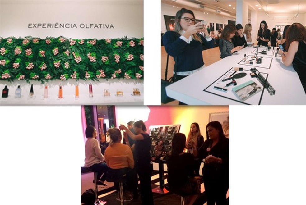 As ações da Givenchy no evento: teste de perfumes, mesa fotografável e flash make up (Fotos: Divulgação) — Foto: Glamour