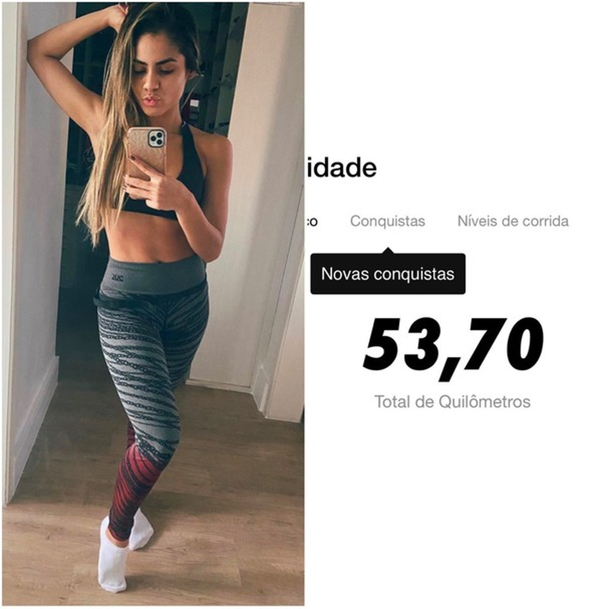 Lexa celebra ter chegado na marca de 50km em corrida