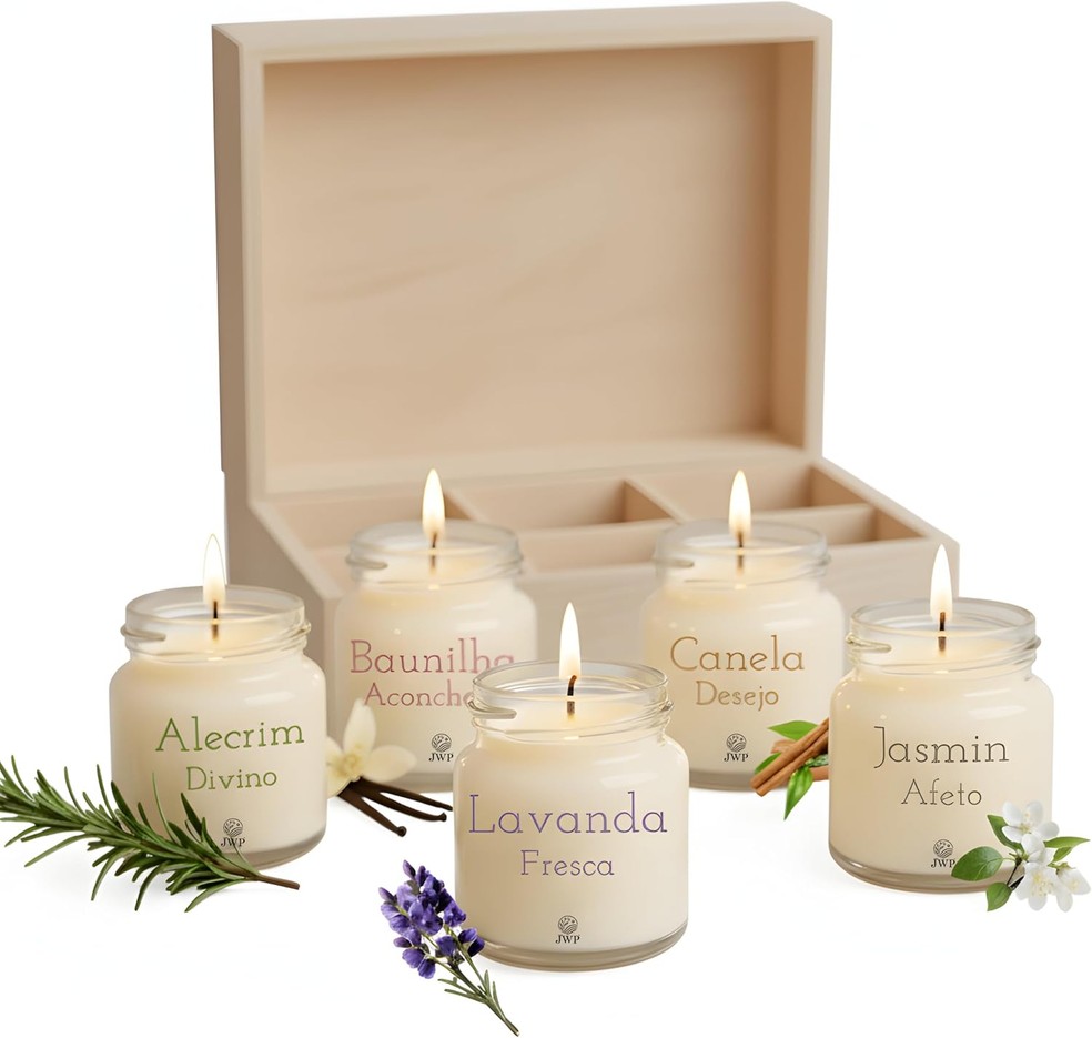 Kit com velas perfumadas — Foto: Divulgação