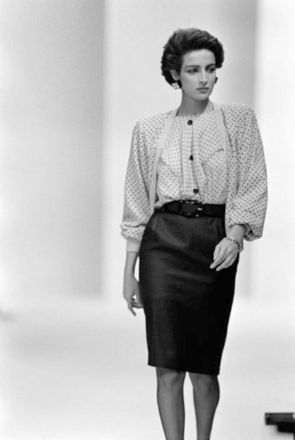 Betty Lago no desfile da Valentino em 1986 — Foto: Getty Images