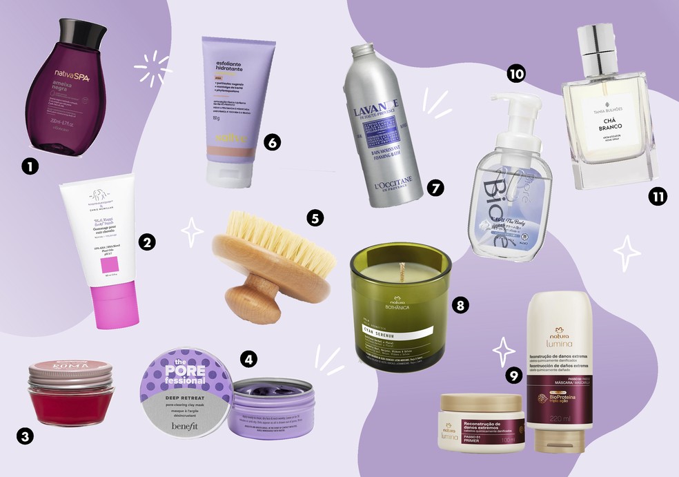 11 produtos para um "banho premium" perfeito — Foto: Divulgação/ Arte: Victoria Polak
