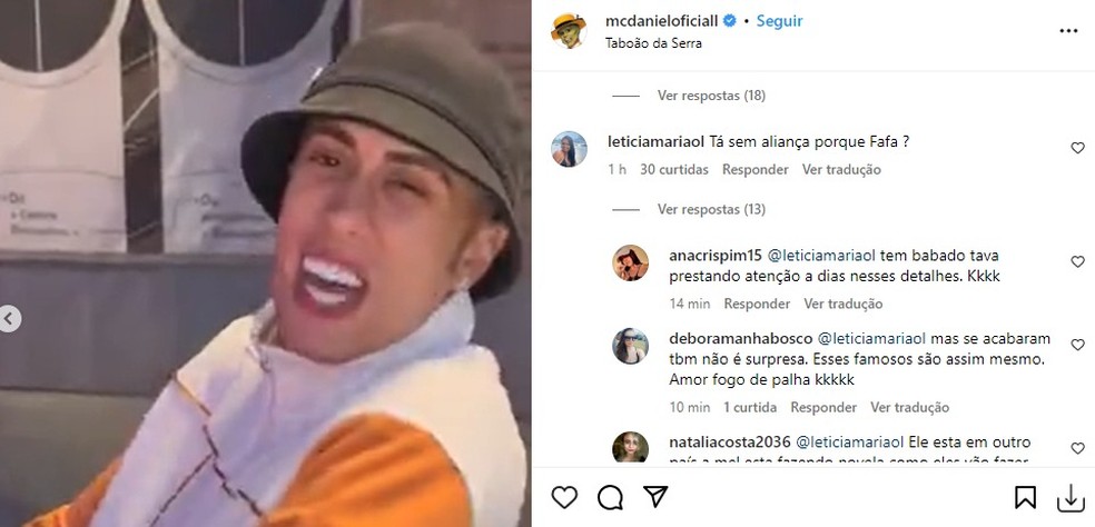 Fãs questionam MC Daniel por não usar anel de compromisso com Mel Maia — Foto: Instagram