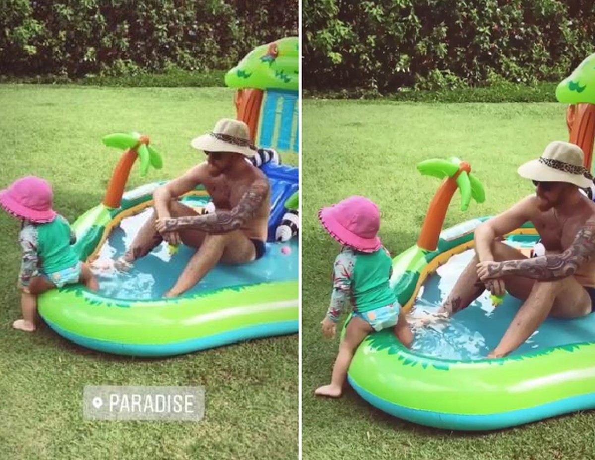 Em registro raro, Pitty mostra a filha Madalena brincando em dia de calor