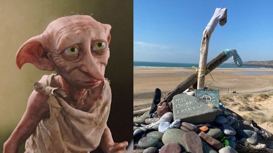 Túmulo dedicado a Dobby, elfo de Harry Potter, pode ser removido de praia no País de Gales