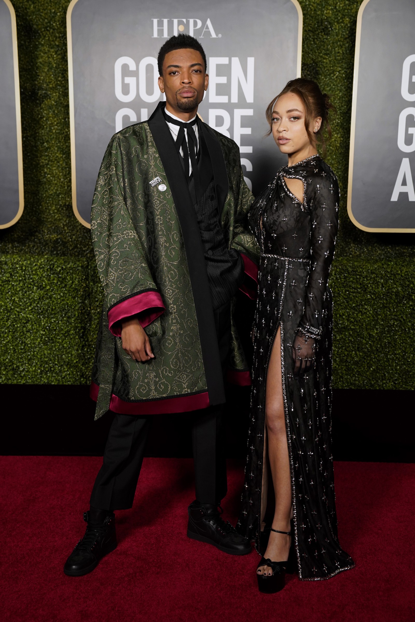 Jackson Lewis Lee e Satchel Lee, filhos de Spike Lee e embaixadores do prêmio, usando Gucci