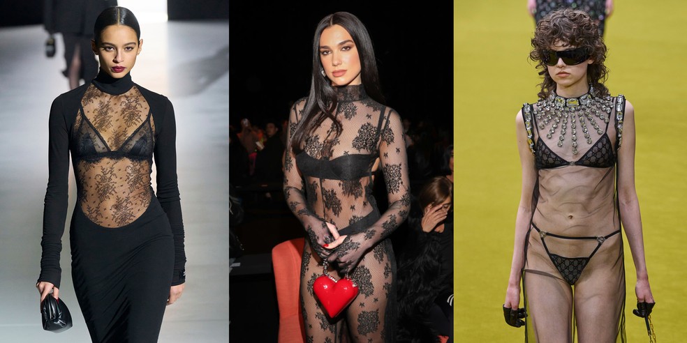 Dolce & Gabbana, Dua Lipa e Gucci — Foto: Launchmetrics Spotlight e Getty Images