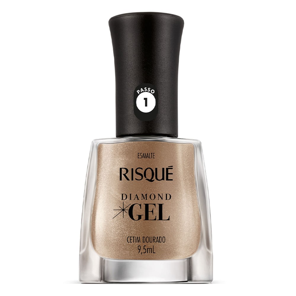 Risqué, Diamond Gel cor Cetim Dourado, R$ 10