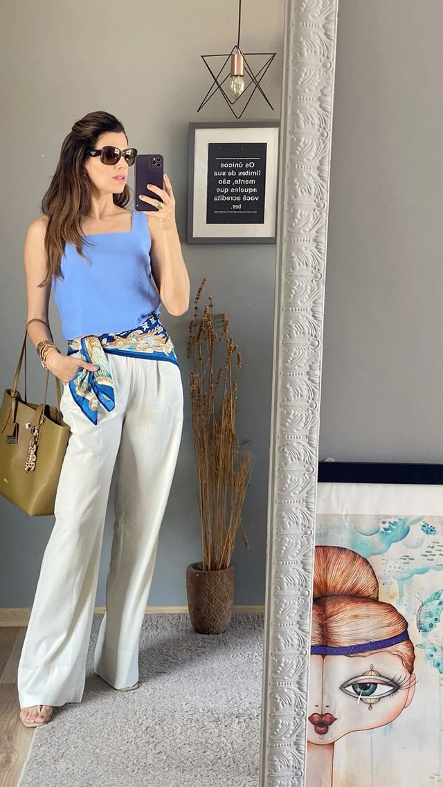 Além da cabeça: lenço na cintura é a nova tendência de styling