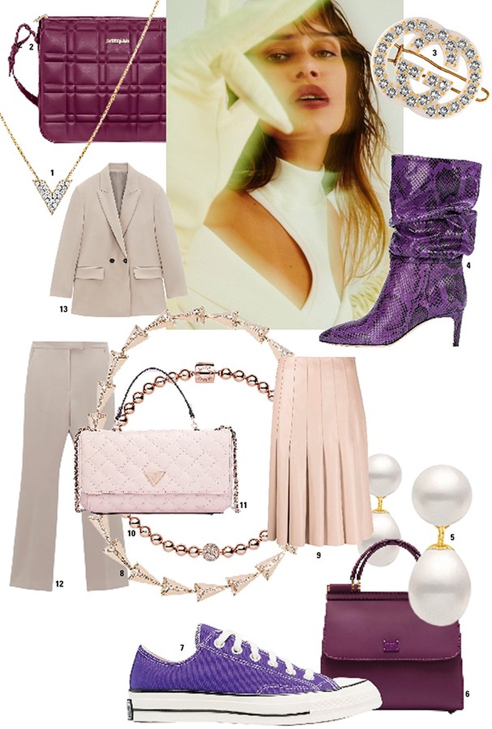 1. Vivara, R$ 2.990. 2. Petite Jolie, R$ 150. 3. Gucci. 4. Paris Texas no Farfetch, R$ 4.177. 5. Vivara, R$ 1.950. 6. Dolce & Gabbana. 7. Converse, R$ 380. 8. HStern. 9. Karl Lagerfeld no Farfetch, R$ 3.808. 10. Pandora, R$ 1.939. 11. Guess, R$ 560. 12 e 13. Zara, R$ 259 e R$ 359 (Foto: divulgação) — Foto: Glamour