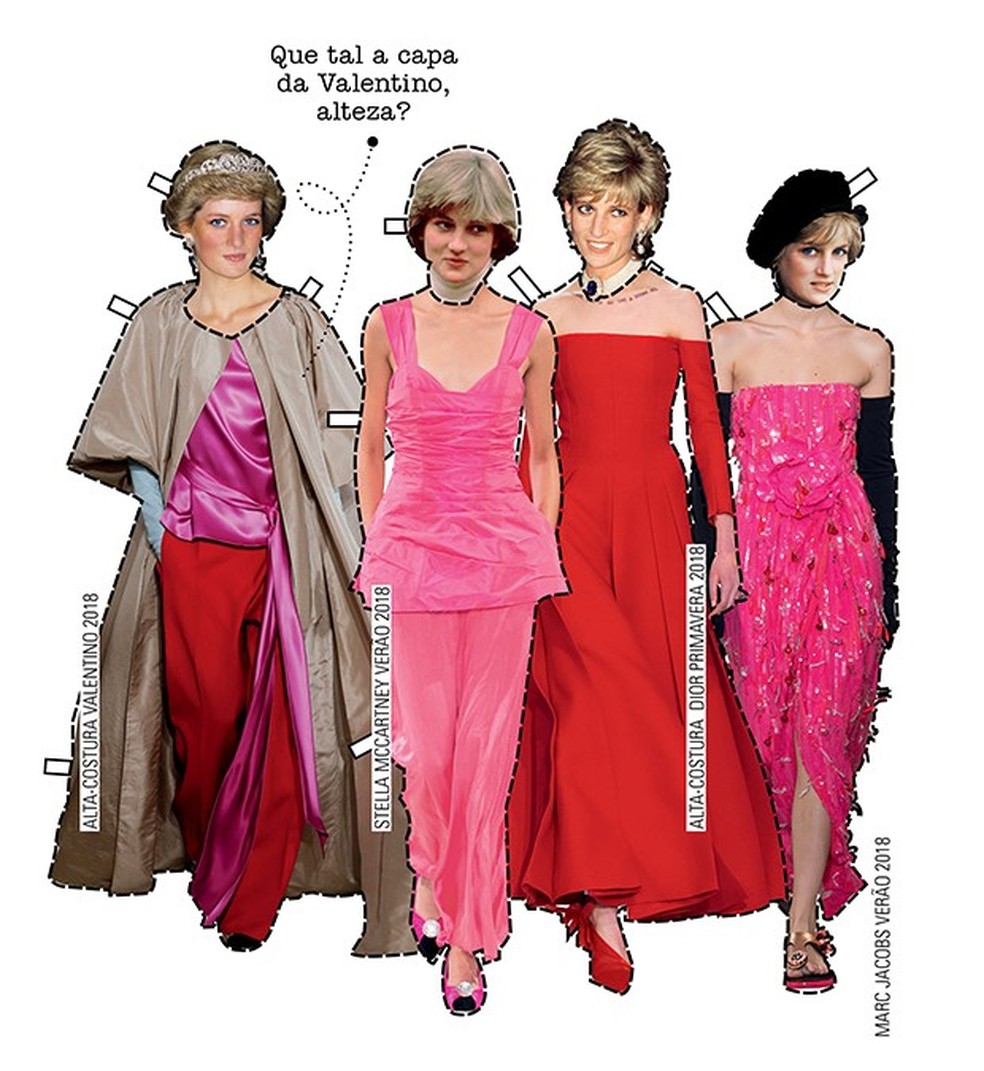 recorte e cole... E copie as produções recém-saídas dos desfiles internacionais que são a cara da princesa Diana. Do conjuntinho Stella McCartney ao longo Dior, a inspiração para um closet de festa colorido está garantida.  — Foto: Glamour