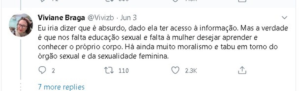Profissionais da saúde criar thread sobre edução sexual  (Foto: Reprodução) — Foto: Glamour