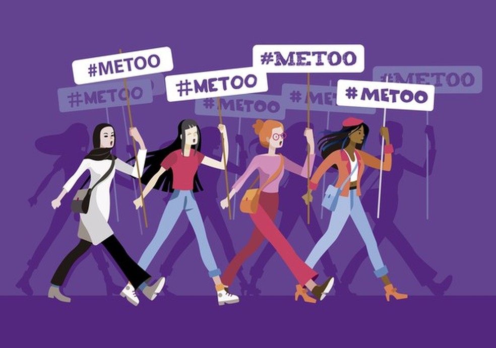 Group of women from different ethnic groups march, protesting and displaying metoo banners. Women vindicating their rights. (Foto: Getty Images/iStockphoto) — Foto: Glamour