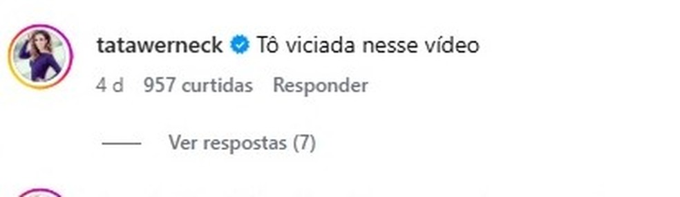 Tatá Werneck em post de Aline Maia e Paolla Oliveira — Foto: Reprodução/Instagram