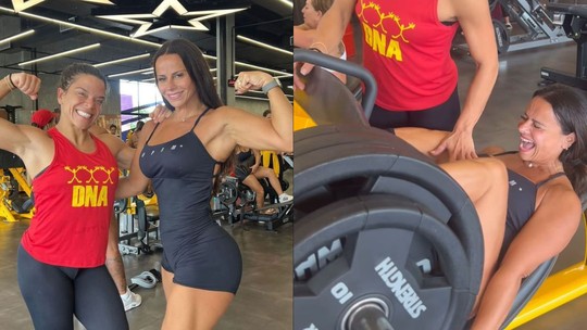 Viviane Araújo treina pesado na academia e posa mostrando resultado