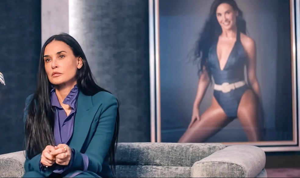 Demi Moore no filme "A Substância" — Foto: Reprodução