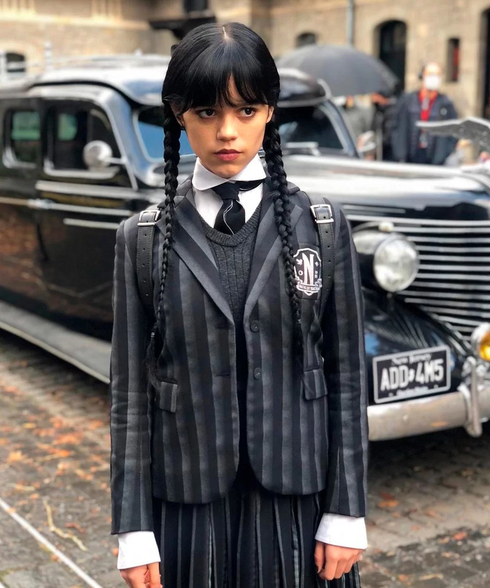 Wandinha, personagem de Jenna Ortega — Foto: Reprodução