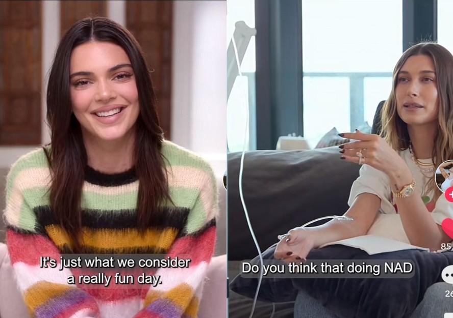 Kendall Jenner e Hailey Bieber passam por soroterapia