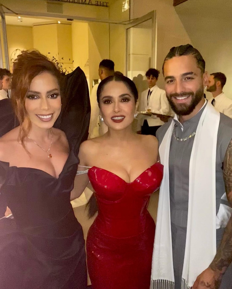 Anitta, Salma e Maluma — Foto: Reprodução/Instagram