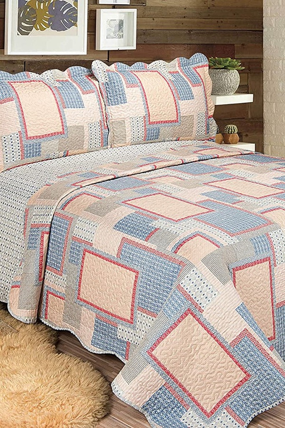 Colcha de Patchwork Camesa, disponível na Amazon (Foto: Divulgação) — Foto: Glamour