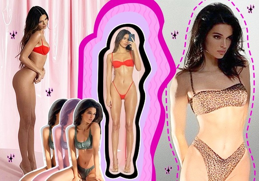E quando o corpo padrão (Foto: Reprodução/ Instagram @kendalljenner | Arte: Letícia Oliveira)
