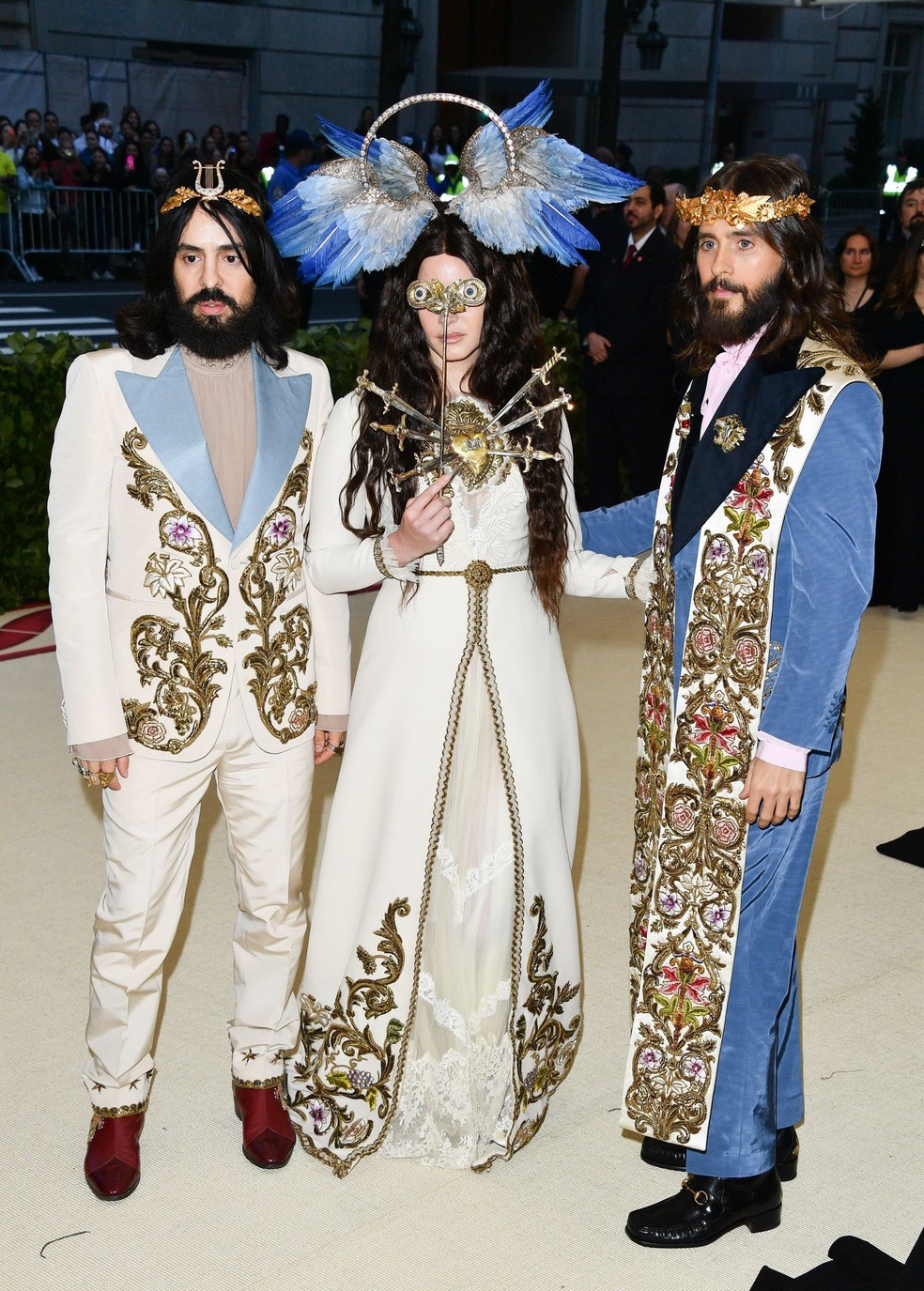 Alessandro Michele, Lana Del Rey e Jared Leto — Foto: Getty Images/George Pimentel