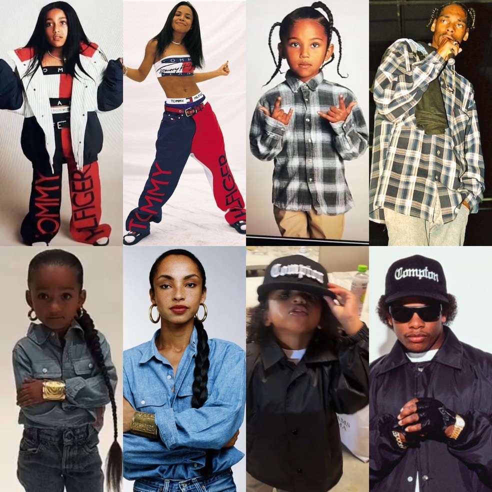 Filhos de Kim Kardashian e Kanye West se transformam em cantores icônicos da música negra — Foto: Reprodução/Tik Tok