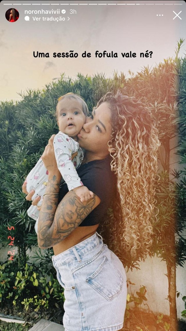 Viviane Noronha se derrete por Manuela, filha de MC Poze com Myllena Rocha