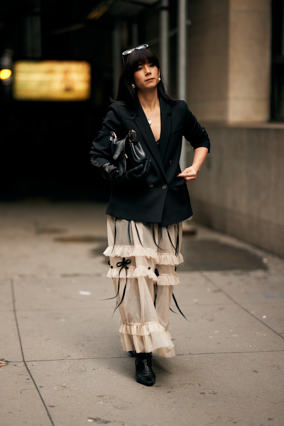 New York Fashion Week: laços são hit no street style — Foto: Launchmetrics Spotlight