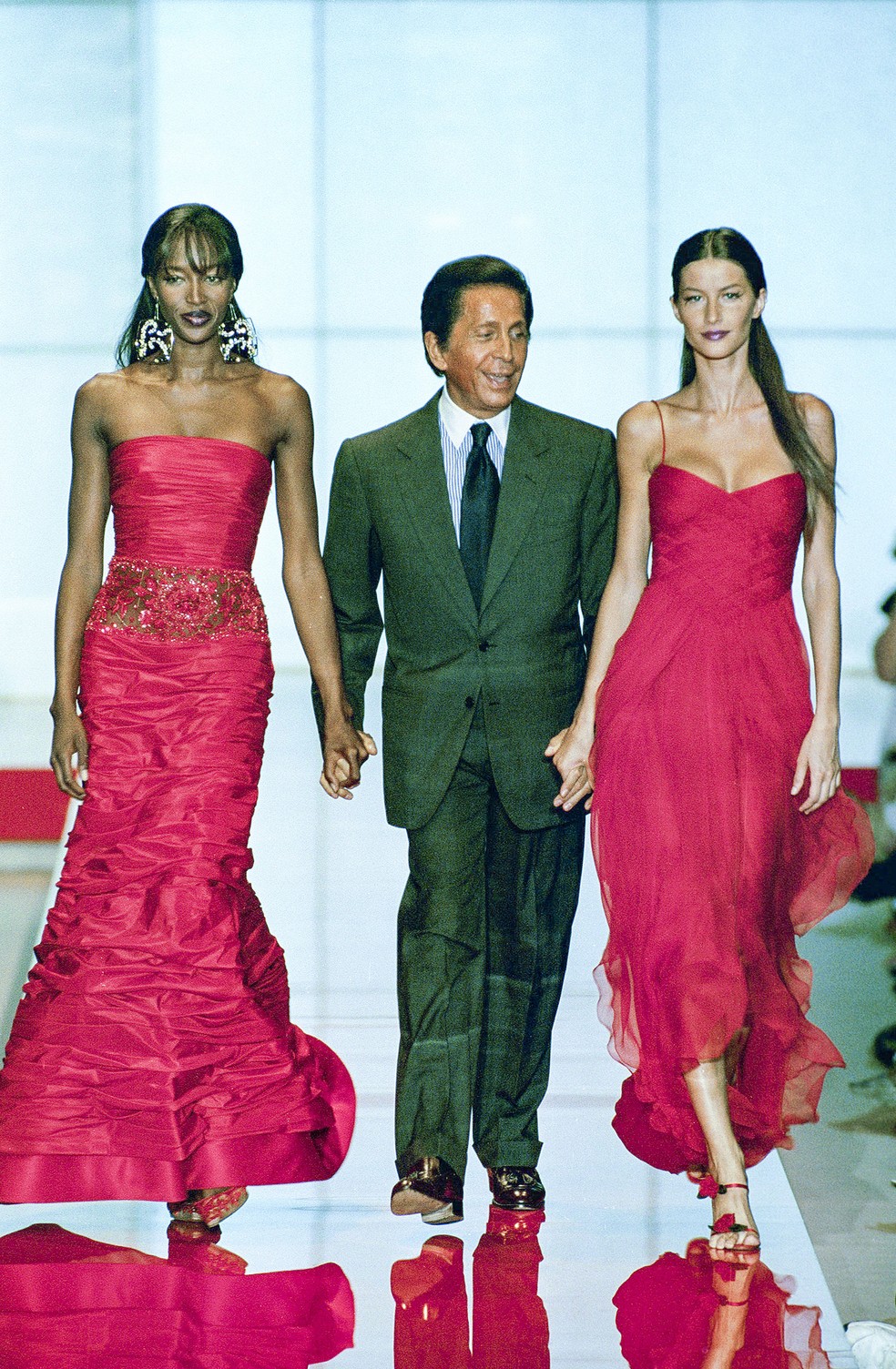 Naomi Campbell, Valentino e Gisele Bündchen — Foto: Getty Images