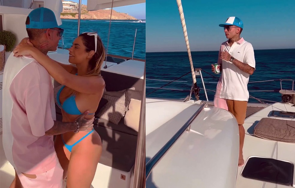 Lexa e MC Guimê curtem passeio de barco — Foto: Reprodução/Instagram
