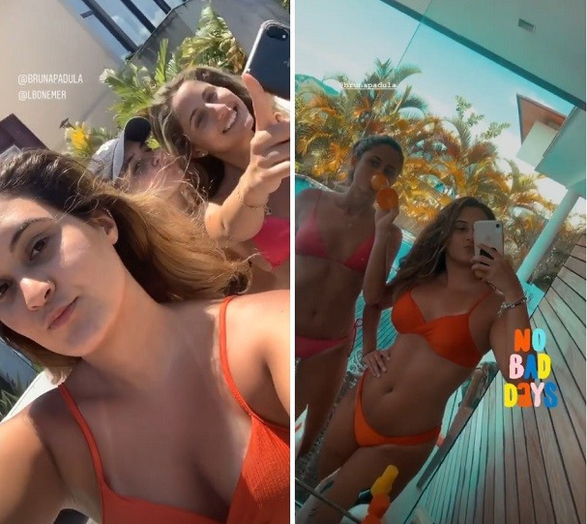 Bia Bonemer curte dia de sol com irmã e amiga