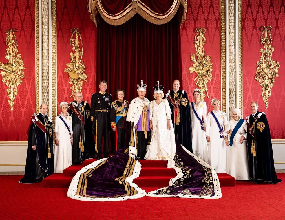 Rei Charles III e a Família Real britânica — Foto: Divulgação