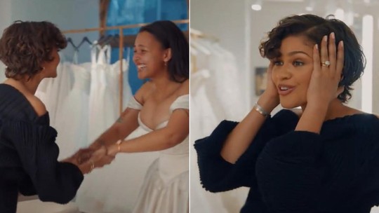 Zendaya surpreende fã durante prova de vestidos de noiva e a presenteia com modelo