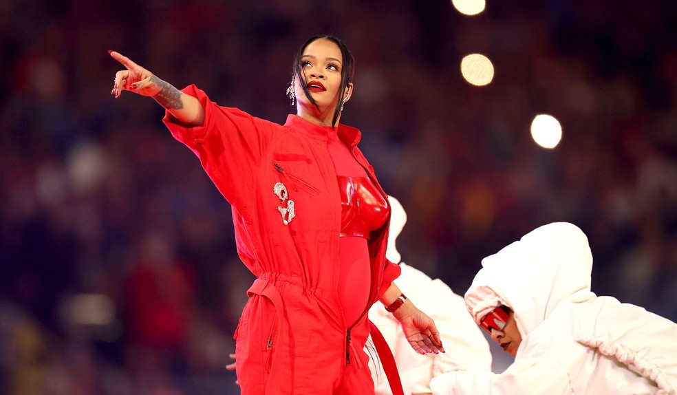 Rihanna no Super Bowl — Foto: Getty Images
