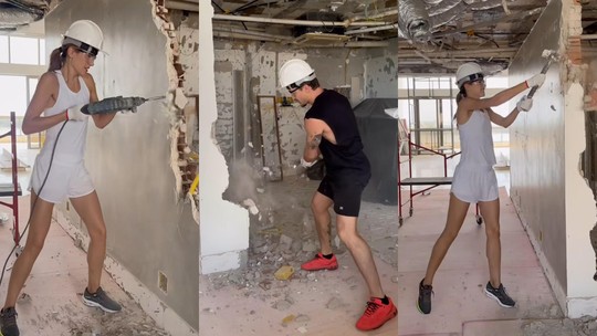 Camila Queiroz e Klebber Toledo mostram bastidores de obra em casa: "Realizando o sonho"