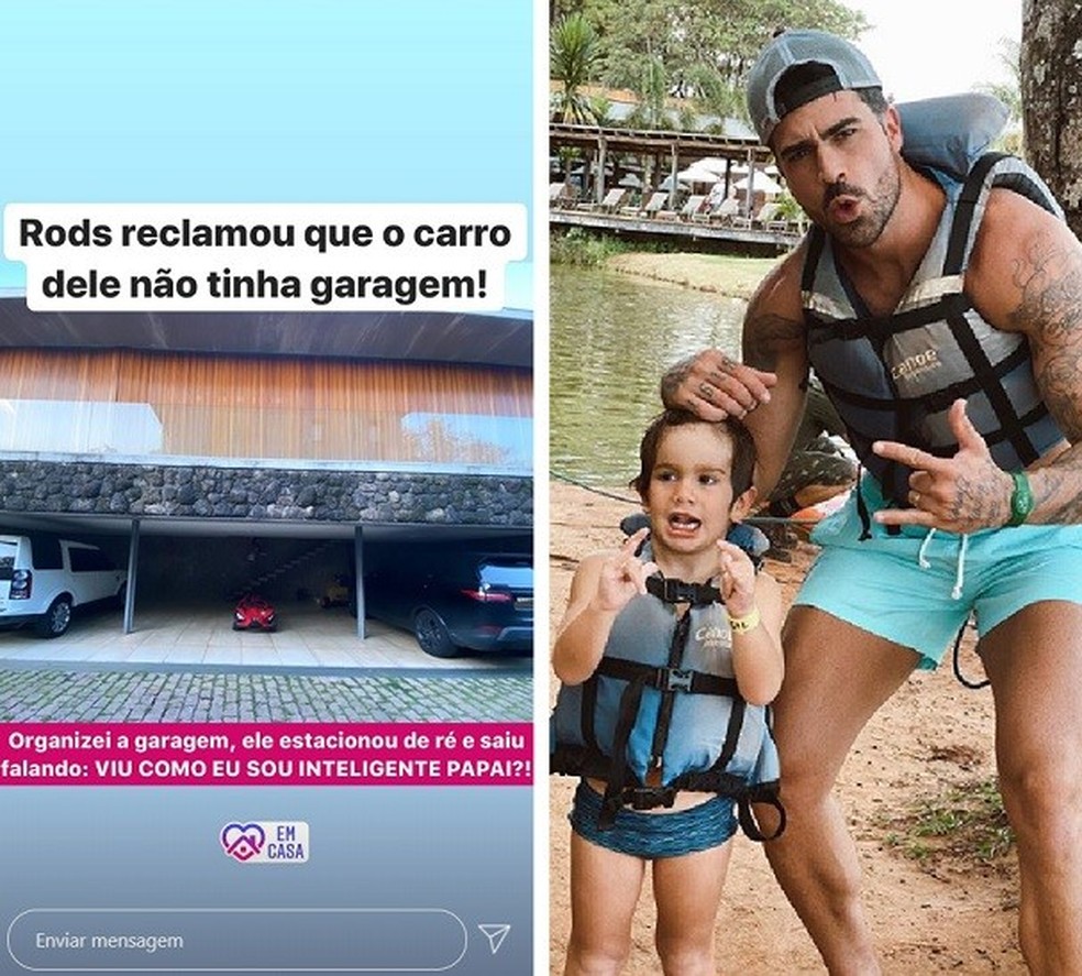 Rodrigão deixa filho 'estacionar' na garagem: 'Viu como eu sou ...