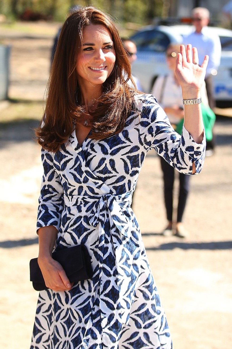 Kate Middleton vestindo o icônico wrap dress da DVF (Foto: Getty Images) — Foto: Glamour